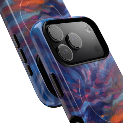 Magnetische Handyhülle – Abstraktes Sonnenuntergangsmuster für iPhones