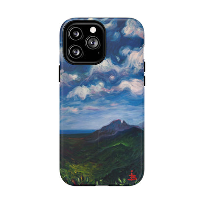 Robuste magnetische Handyhülle – Malerischer Meerblick mit bewölktem Himmel