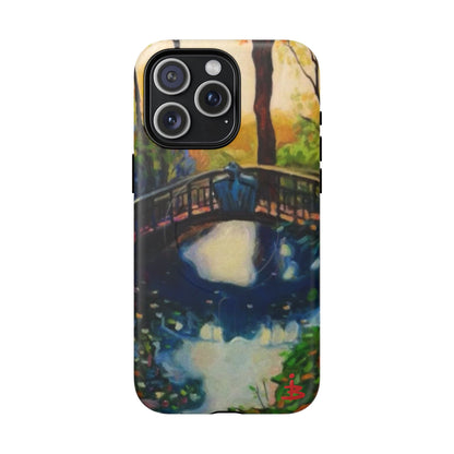 Artistic Bridge Phone Case — Romantic Watercolor Landscape Tough Magnetic Case