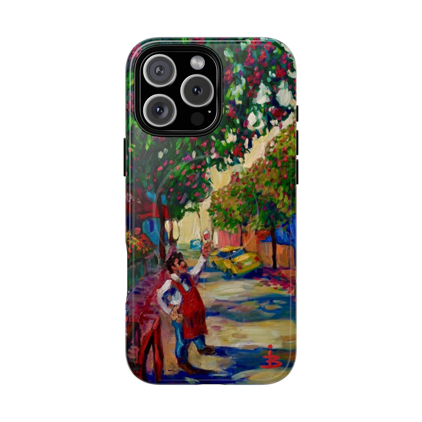 Magnetische Handyhülle – Farbenfrohe impressionistische Straßenszene