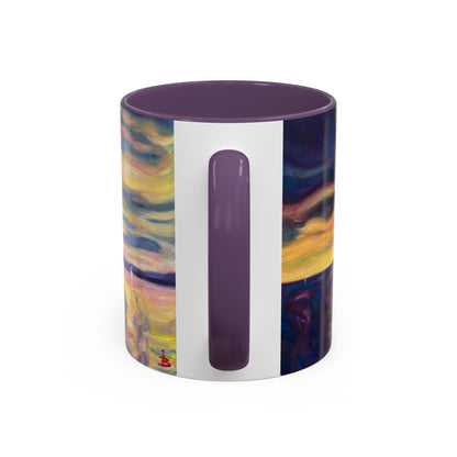 Kaffeetasse „Sunset Dreamscape“ – Abstrakte Wirbel-Akzentkunst 11/15oz