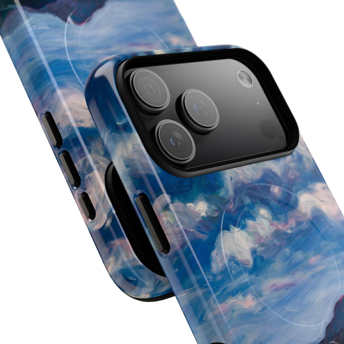 Robuste magnetische Handyhülle – Malerischer Meerblick mit bewölktem Himmel