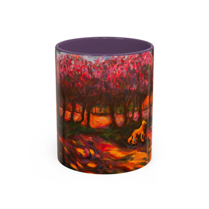 Kaffeetasse mit herbstlichem Hundemotiv – Tasse mit floralem Waldakzent (325 ml)