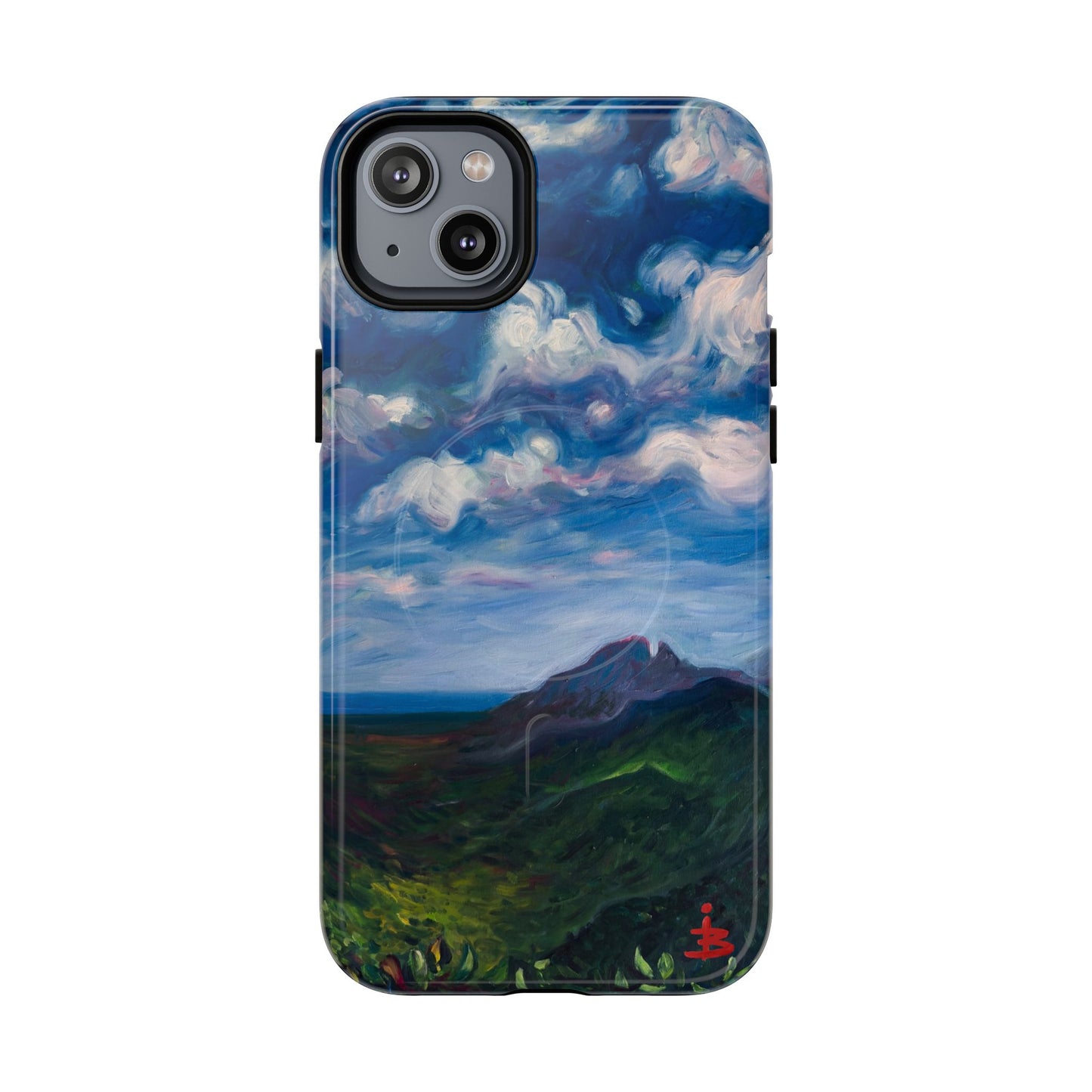 Robuste magnetische Handyhülle – Malerischer Meerblick mit bewölktem Himmel