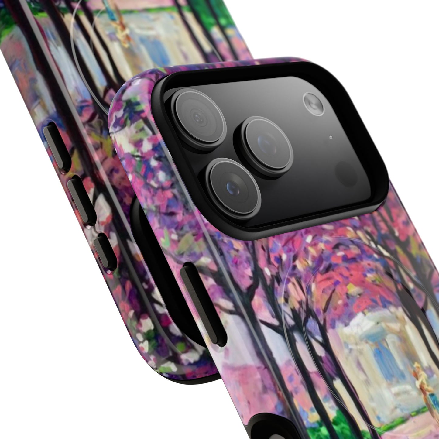 Handyhülle mit Blumenmuster – Robuste magnetische Hülle mit rosa Kirschblüten