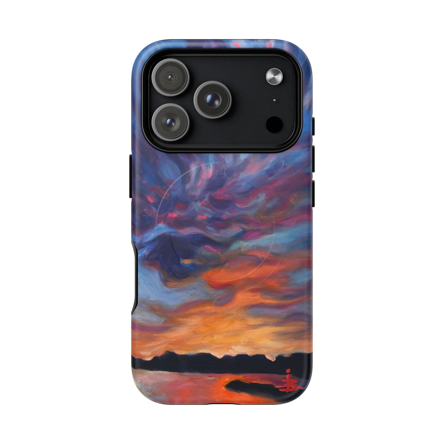 Magnetische Handyhülle – Abstraktes Sonnenuntergangsmuster für iPhones