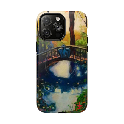 Artistic Bridge Phone Case — Romantic Watercolor Landscape Tough Magnetic Case