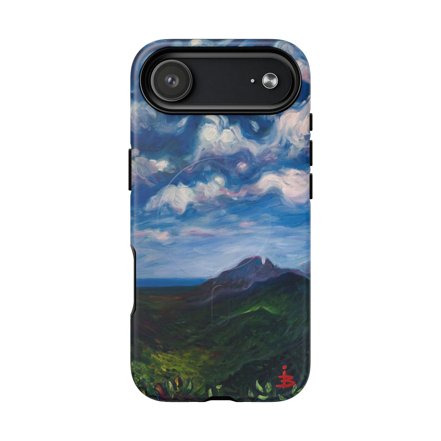 Robuste magnetische Handyhülle – Malerischer Meerblick mit bewölktem Himmel