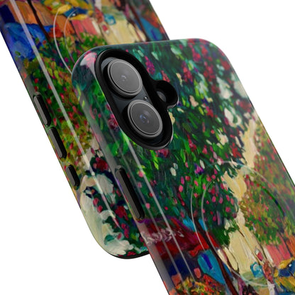 Magnetische Handyhülle – Farbenfrohe impressionistische Straßenszene