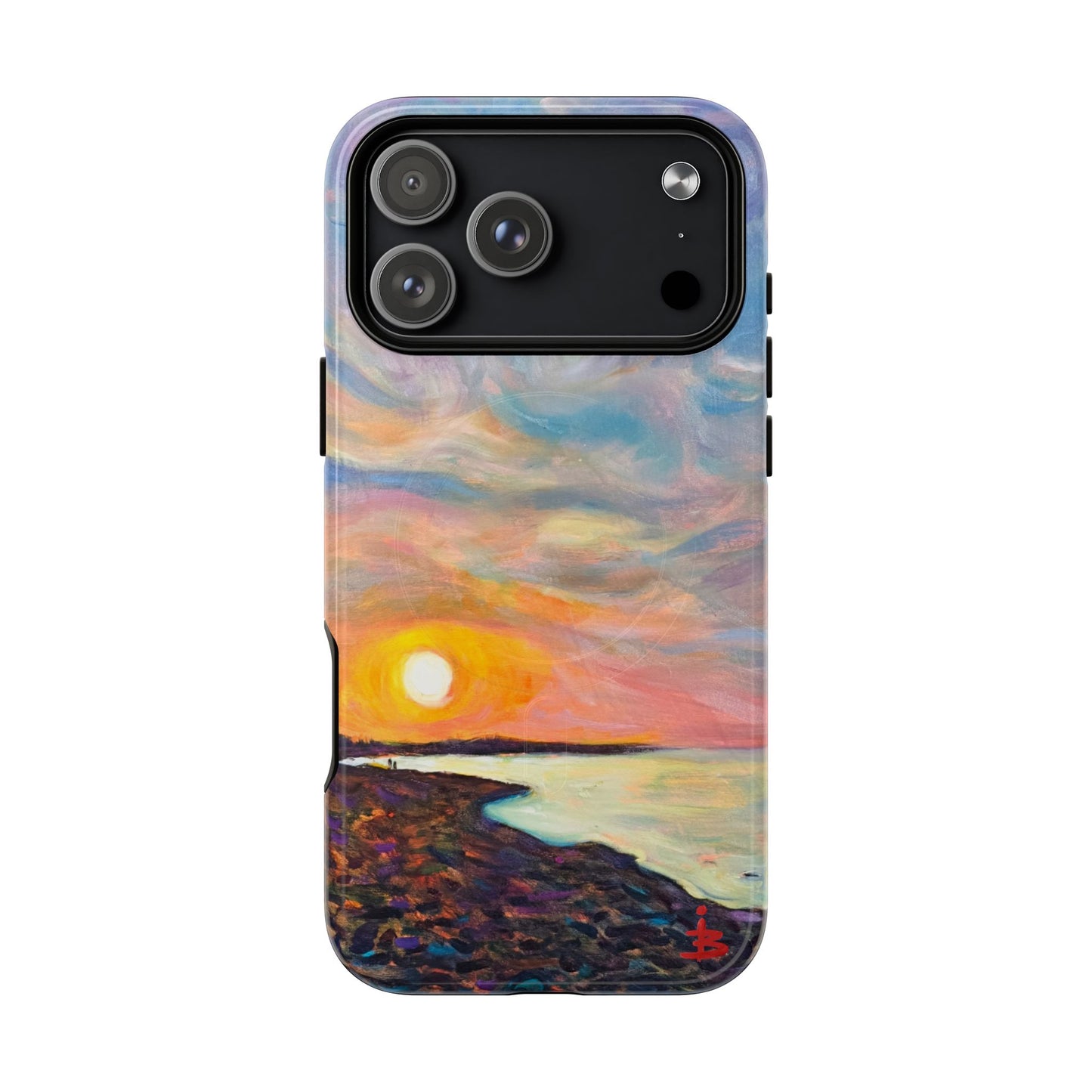 Robuste magnetische Handyhülle „Sunset Shore“ – Schützende, künstlerische Strand-Sonnenuntergangs-Optik