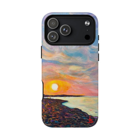 Robuste magnetische Handyhülle „Sunset Shore“ – Schützende, künstlerische Strand-Sonnenuntergangs-Optik