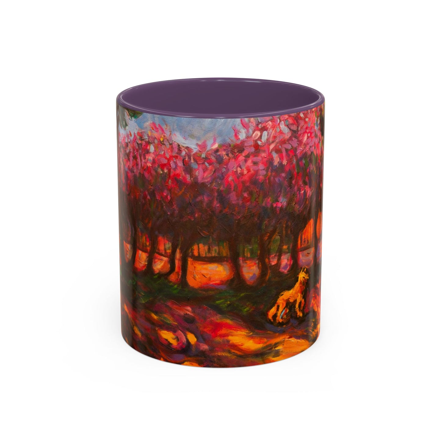Akzent-Kaffeetasse – Herbstliche Waldszene mit Füchsen Keramik-Kaffeetasse (325/444 ml)