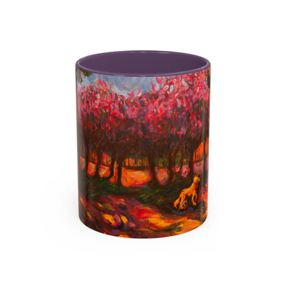 Akzent-Kaffeetasse – Herbstliche Waldszene mit Füchsen Keramik-Kaffeetasse (325/444 ml)