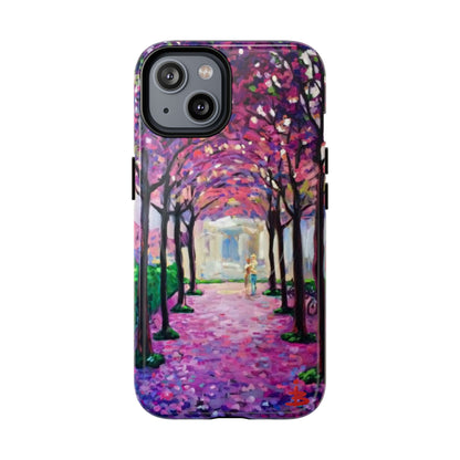 Handyhülle mit Blumenmuster – Robuste magnetische Hülle mit rosa Kirschblüten