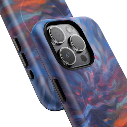 Magnetische Handyhülle – Abstraktes Sonnenuntergangsmuster für iPhones