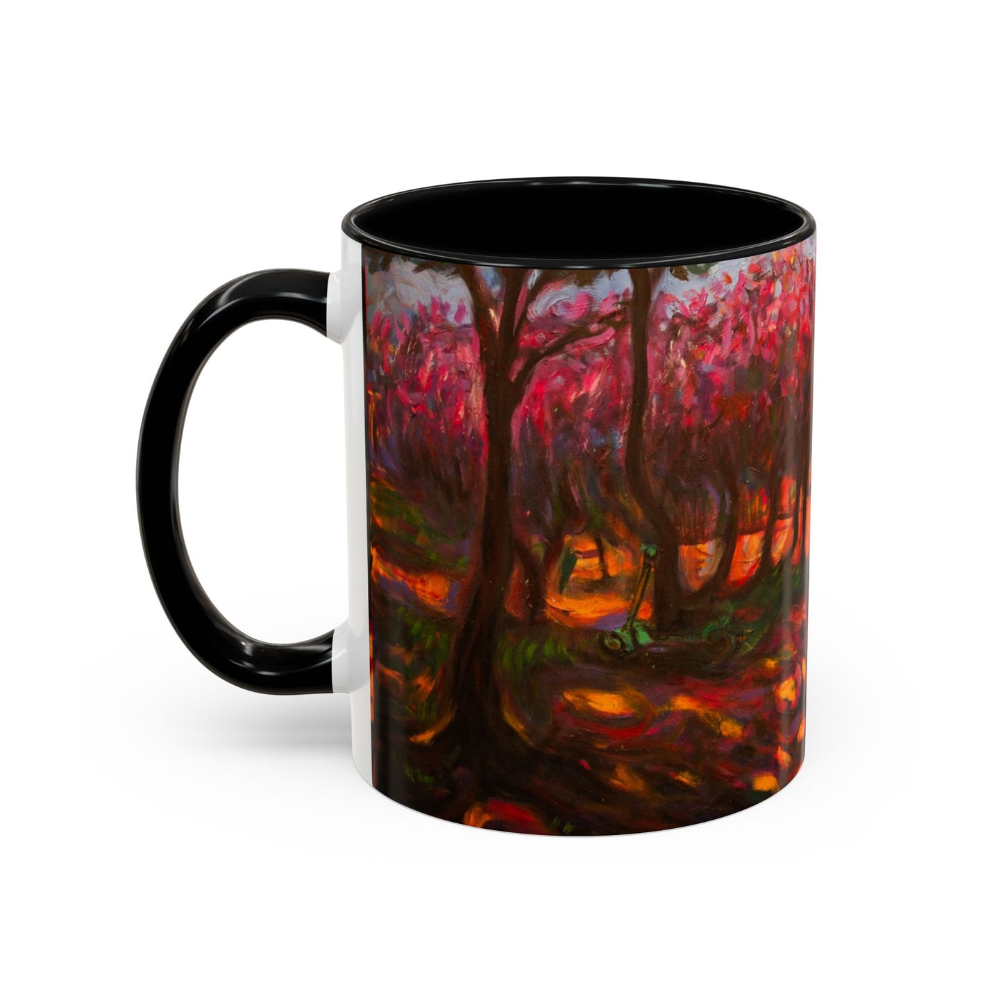 Kaffeetasse mit herbstlichem Hundemotiv – Tasse mit floralem Waldakzent (325 ml)