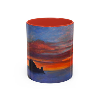 Küsten-Kaffeetasse mit Sonnenuntergang – Tasse mit Meeresblick und Sonnenuntergang (325/440 ml)
