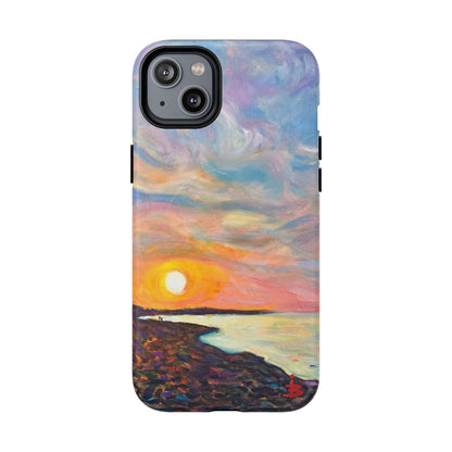 Robuste magnetische Handyhülle „Sunset Shore“ – Schützende, künstlerische Strand-Sonnenuntergangs-Optik
