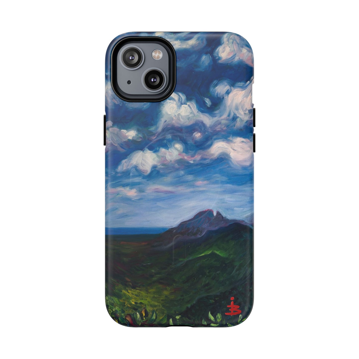 Robuste magnetische Handyhülle – Malerischer Meerblick mit bewölktem Himmel