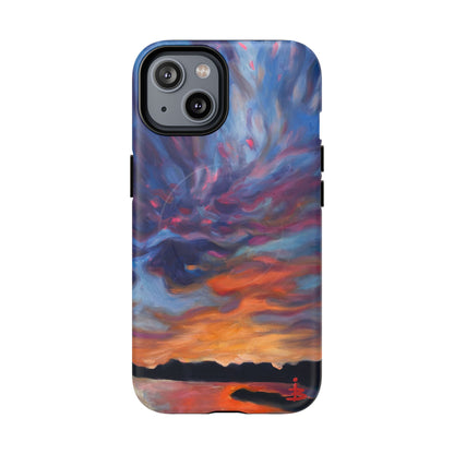 Magnetische Handyhülle – Abstraktes Sonnenuntergangsmuster für iPhones