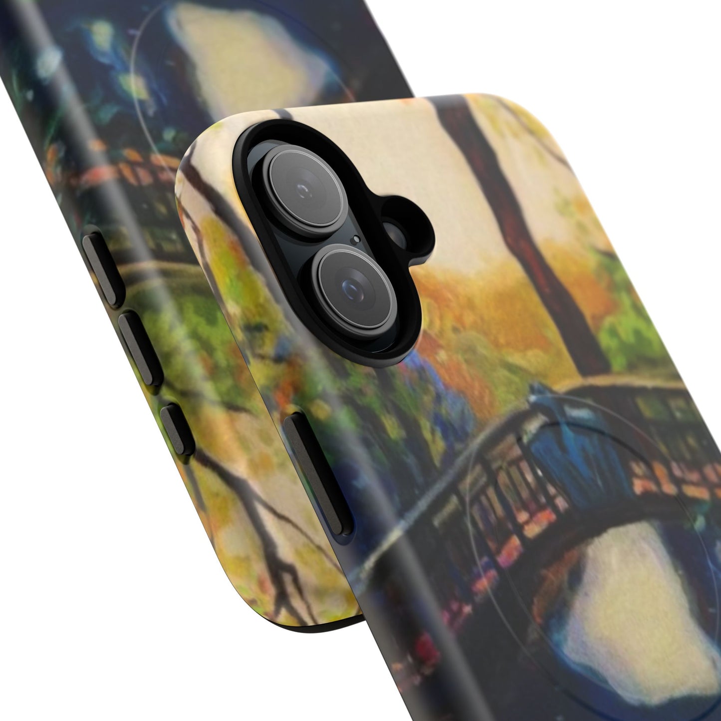 Artistic Bridge Phone Case — Romantic Watercolor Landscape Tough Magnetic Case