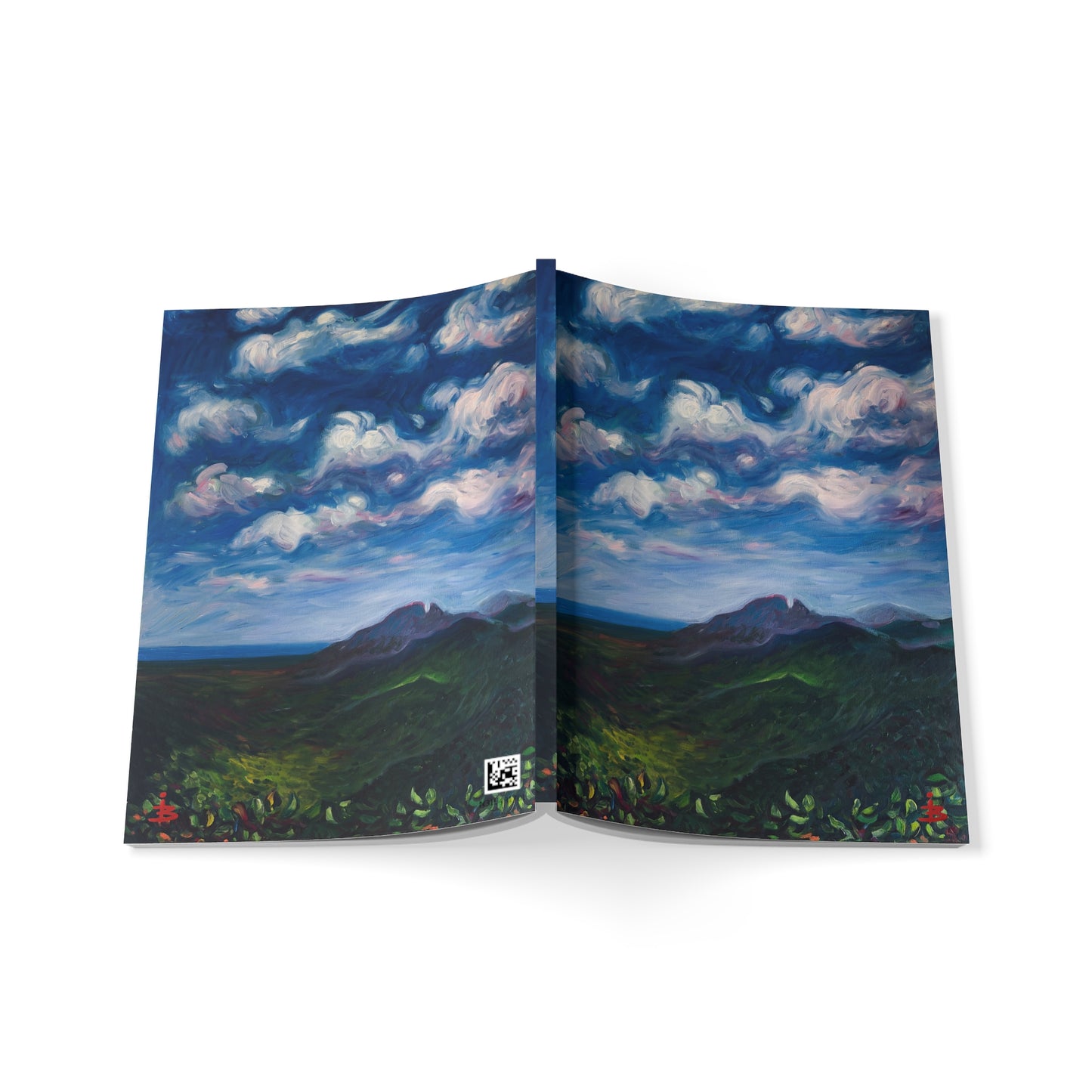 A5 Notizbuch mit Softcover – Einband mit beruhigender Berglandschaft, Wolkenlandschaft-Tagebuch für Reisen, Skizzen und tägliche Notizen