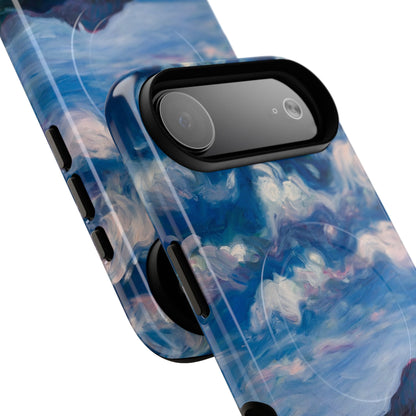 Robuste magnetische Handyhülle – Malerischer Meerblick mit bewölktem Himmel