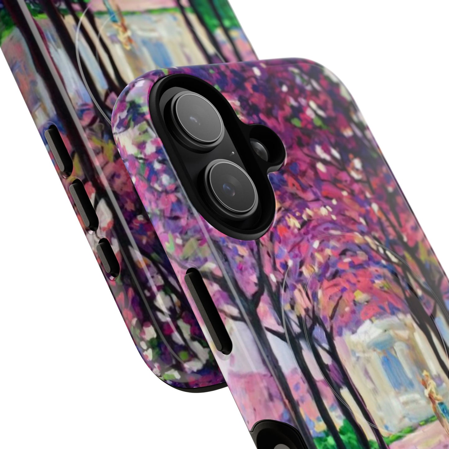 Handyhülle mit Blumenmuster – Robuste magnetische Hülle mit rosa Kirschblüten