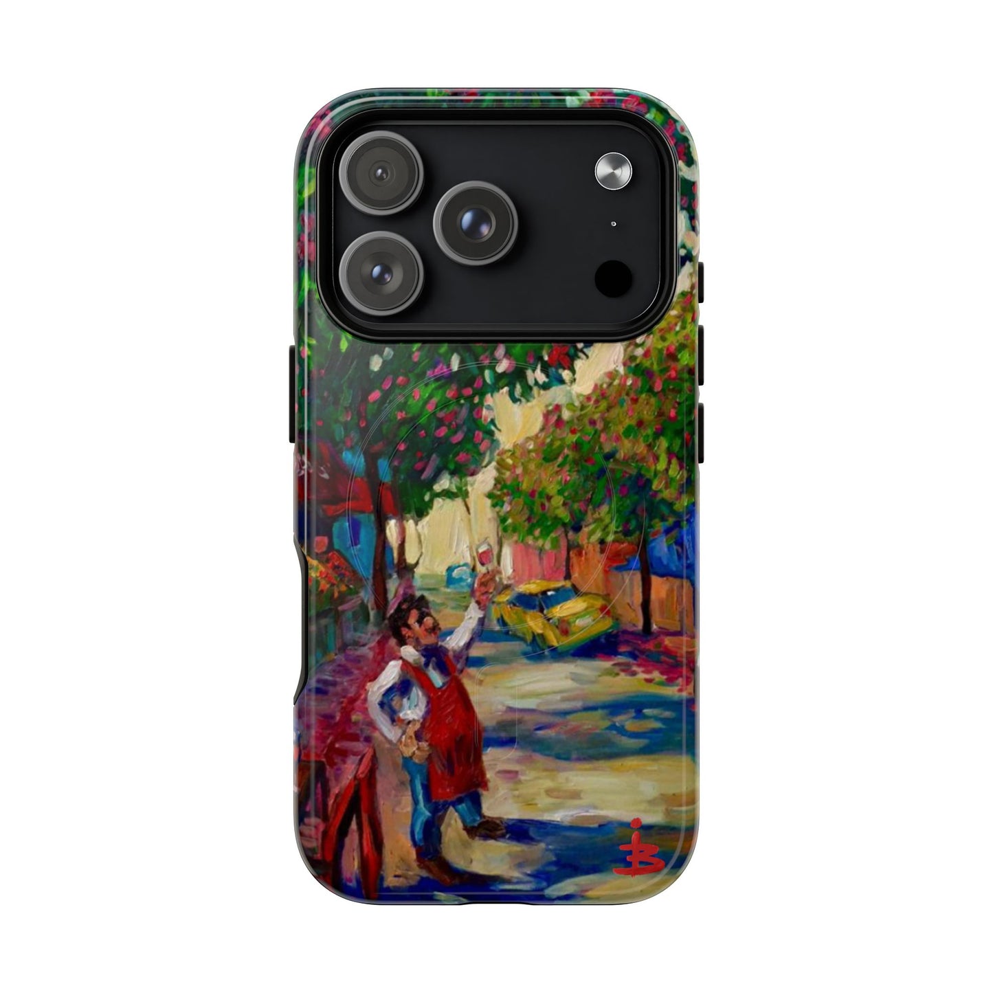 Magnetische Handyhülle – Farbenfrohe impressionistische Straßenszene