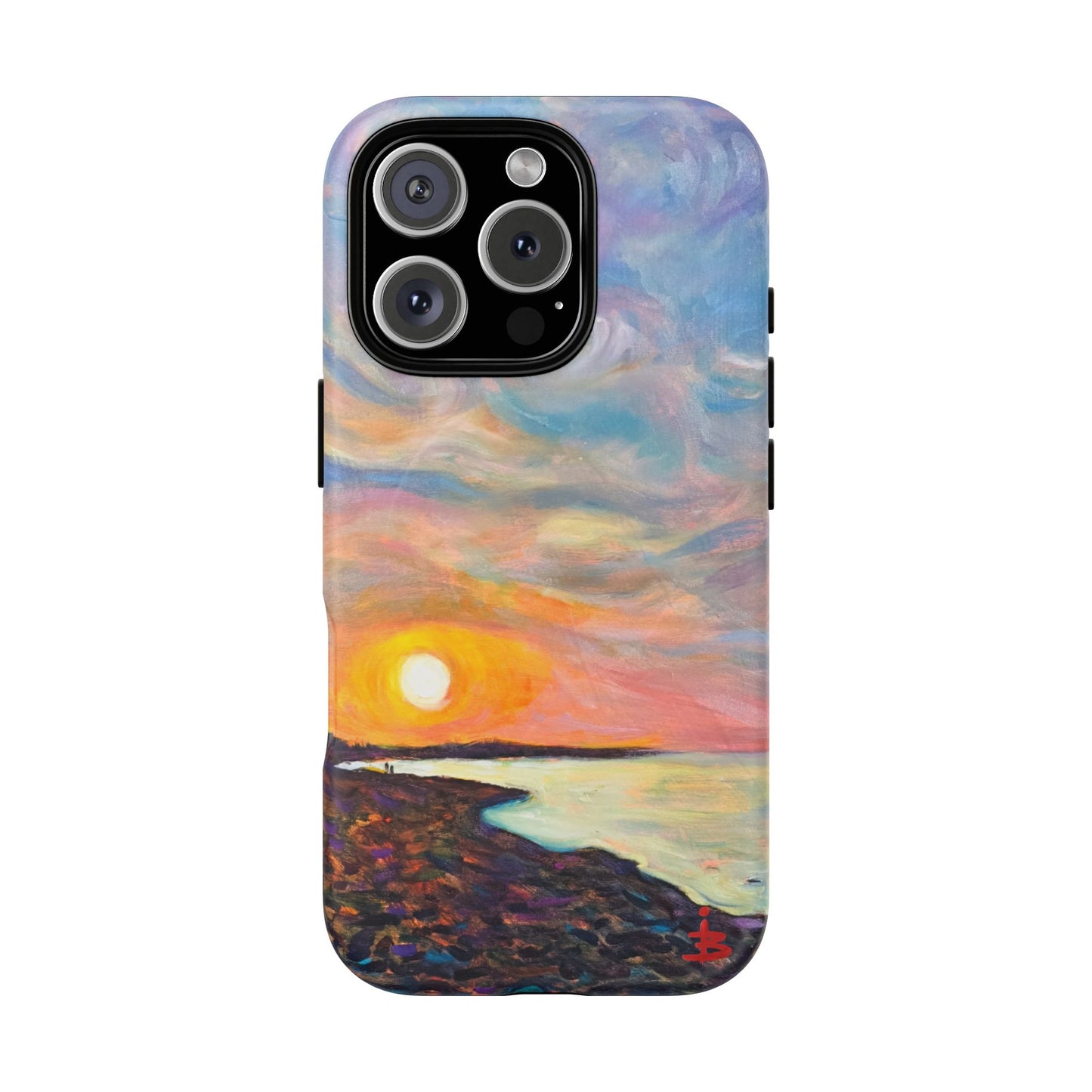 Robuste magnetische Handyhülle „Sunset Shore“ – Schützende, künstlerische Strand-Sonnenuntergangs-Optik
