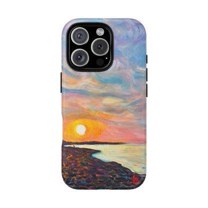 Robuste magnetische Handyhülle „Sunset Shore“ – Schützende, künstlerische Strand-Sonnenuntergangs-Optik