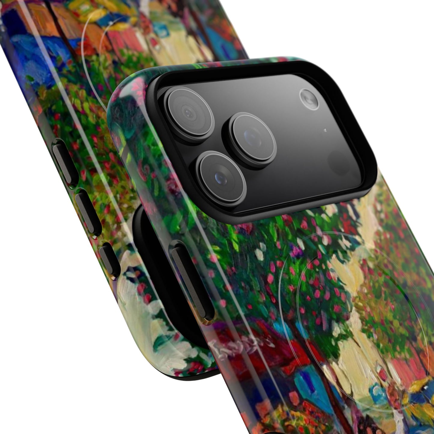 Magnetische Handyhülle – Farbenfrohe impressionistische Straßenszene