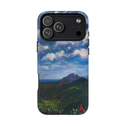 Robuste magnetische Handyhülle – Malerischer Meerblick mit bewölktem Himmel