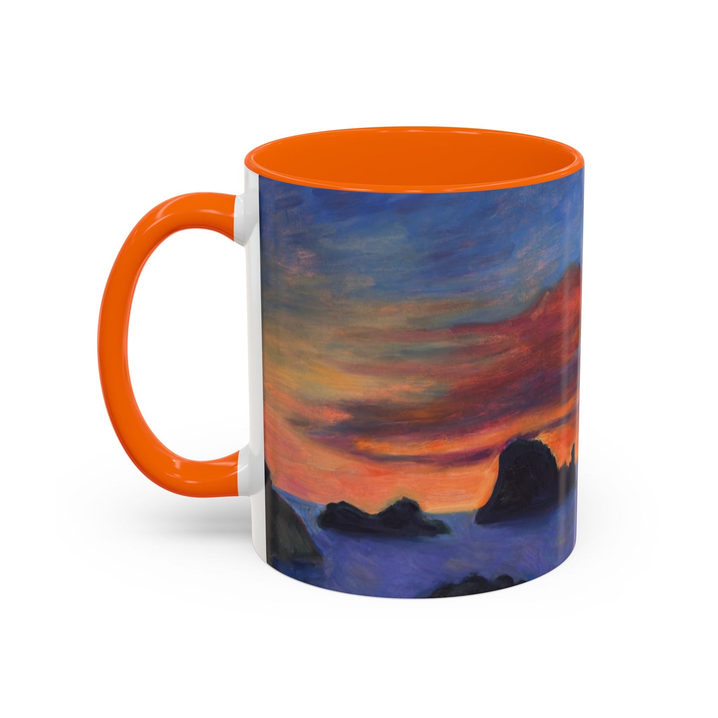 Küsten-Kaffeetasse mit Sonnenuntergang – Tasse mit Meeresblick und Sonnenuntergang (325/440 ml)