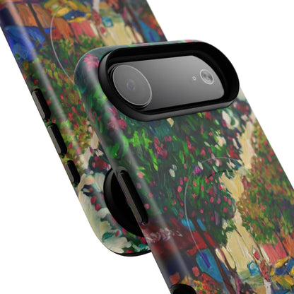 Magnetische Handyhülle – Farbenfrohe impressionistische Straßenszene