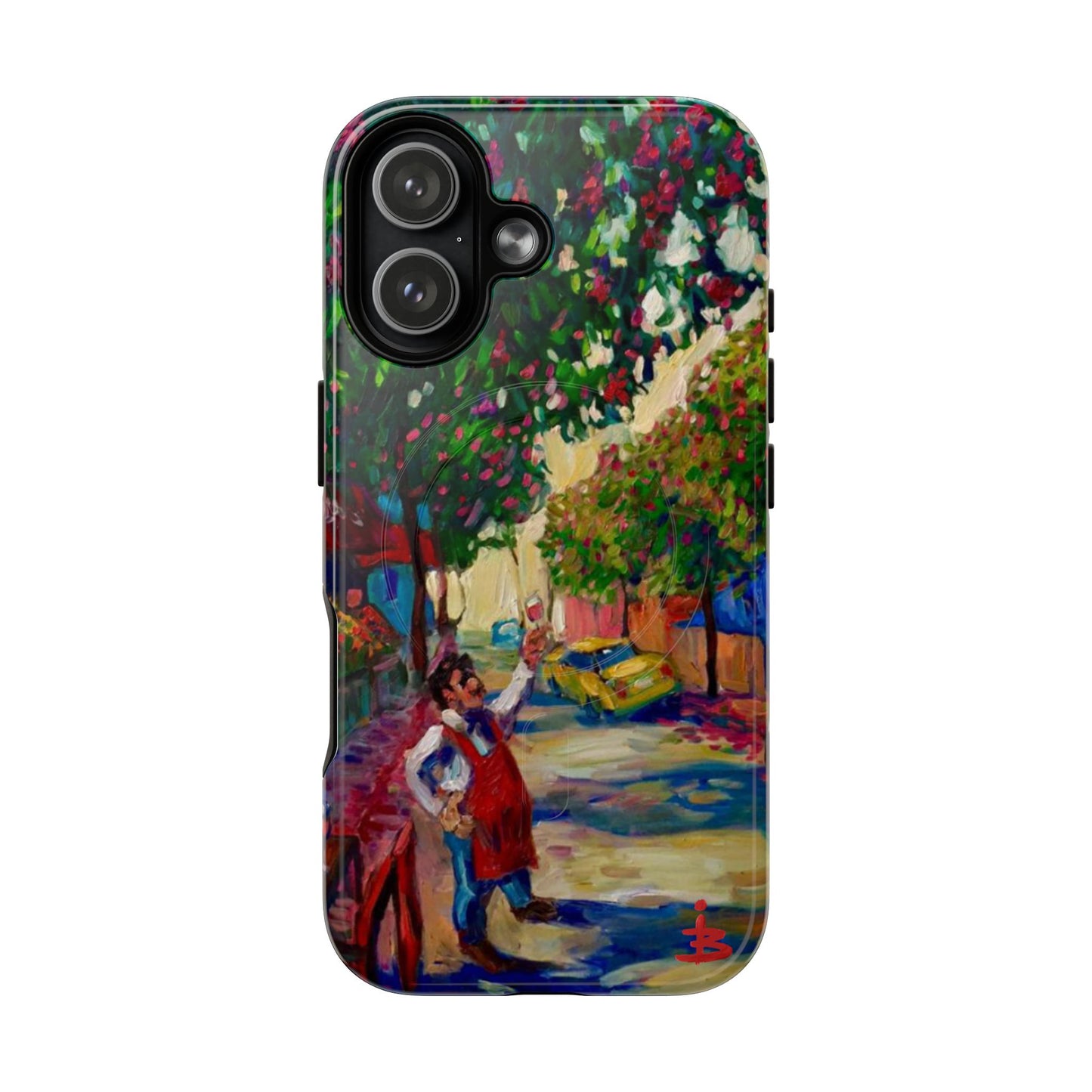 Magnetische Handyhülle – Farbenfrohe impressionistische Straßenszene