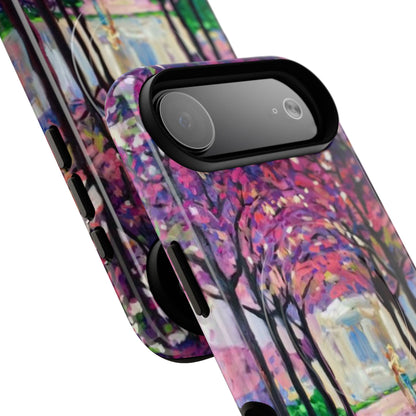 Handyhülle mit Blumenmuster – Robuste magnetische Hülle mit rosa Kirschblüten