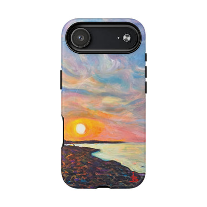 Robuste magnetische Handyhülle „Sunset Shore“ – Schützende, künstlerische Strand-Sonnenuntergangs-Optik