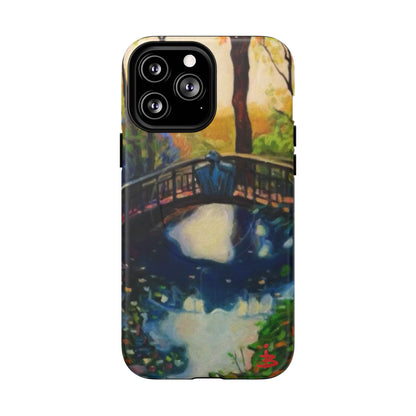 Artistic Bridge Phone Case — Romantic Watercolor Landscape Tough Magnetic Case