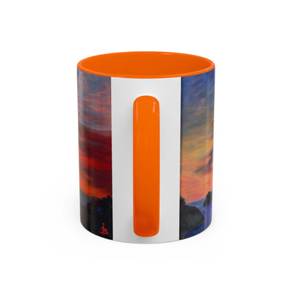 Küsten-Kaffeetasse mit Sonnenuntergang – Tasse mit Meeresblick und Sonnenuntergang (325/440 ml)