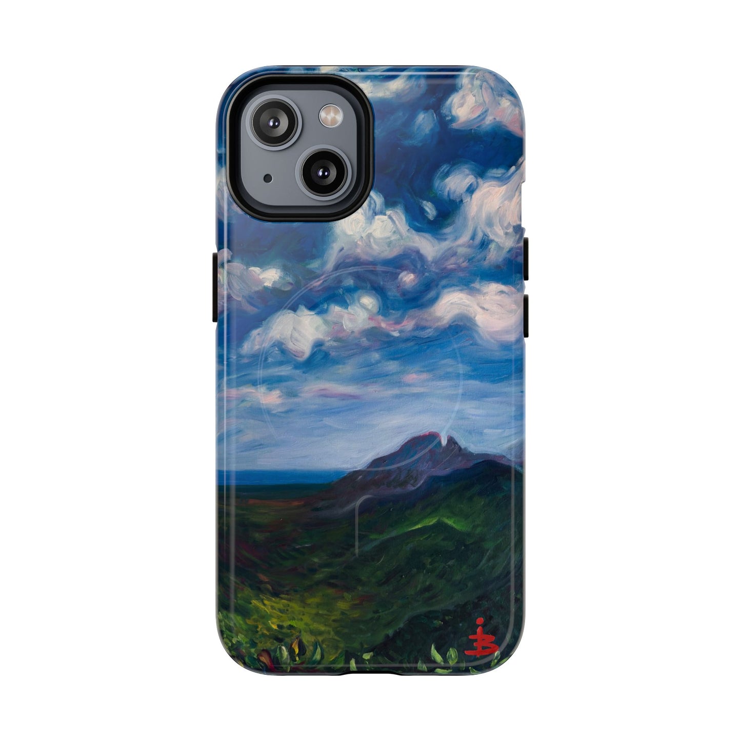 Robuste magnetische Handyhülle – Malerischer Meerblick mit bewölktem Himmel