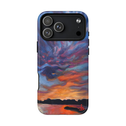 Magnetische Handyhülle – Abstraktes Sonnenuntergangsmuster für iPhones