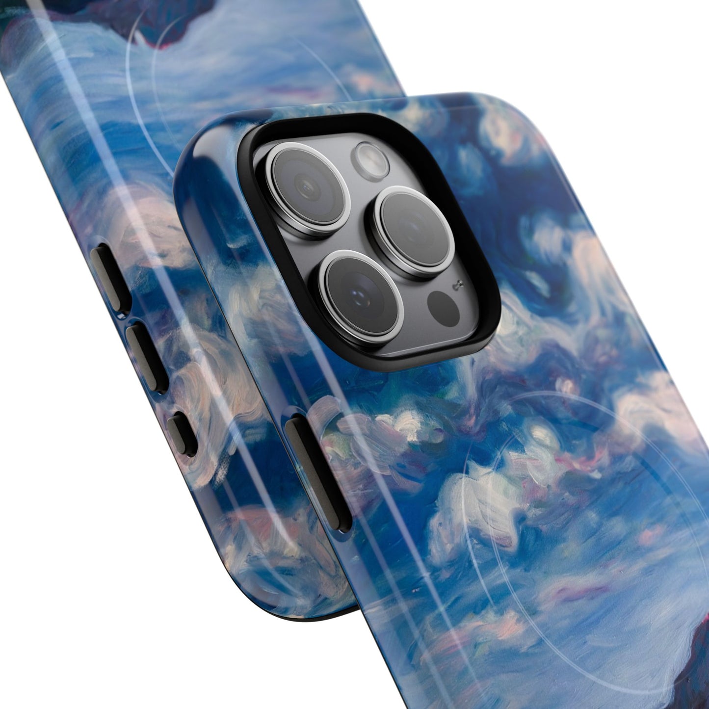 Robuste magnetische Handyhülle – Malerischer Meerblick mit bewölktem Himmel