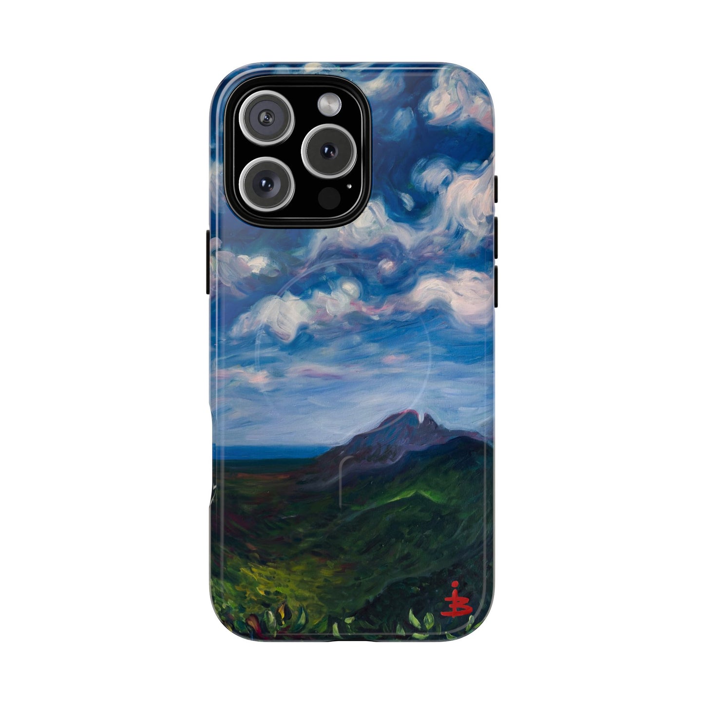 Robuste magnetische Handyhülle – Malerischer Meerblick mit bewölktem Himmel