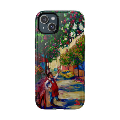 Magnetische Handyhülle – Farbenfrohe impressionistische Straßenszene