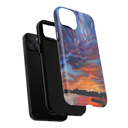 Magnetische Handyhülle – Abstraktes Sonnenuntergangsmuster für iPhones