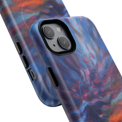 Magnetische Handyhülle – Abstraktes Sonnenuntergangsmuster für iPhones