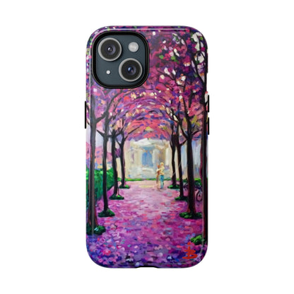 Handyhülle mit Blumenmuster – Robuste magnetische Hülle mit rosa Kirschblüten