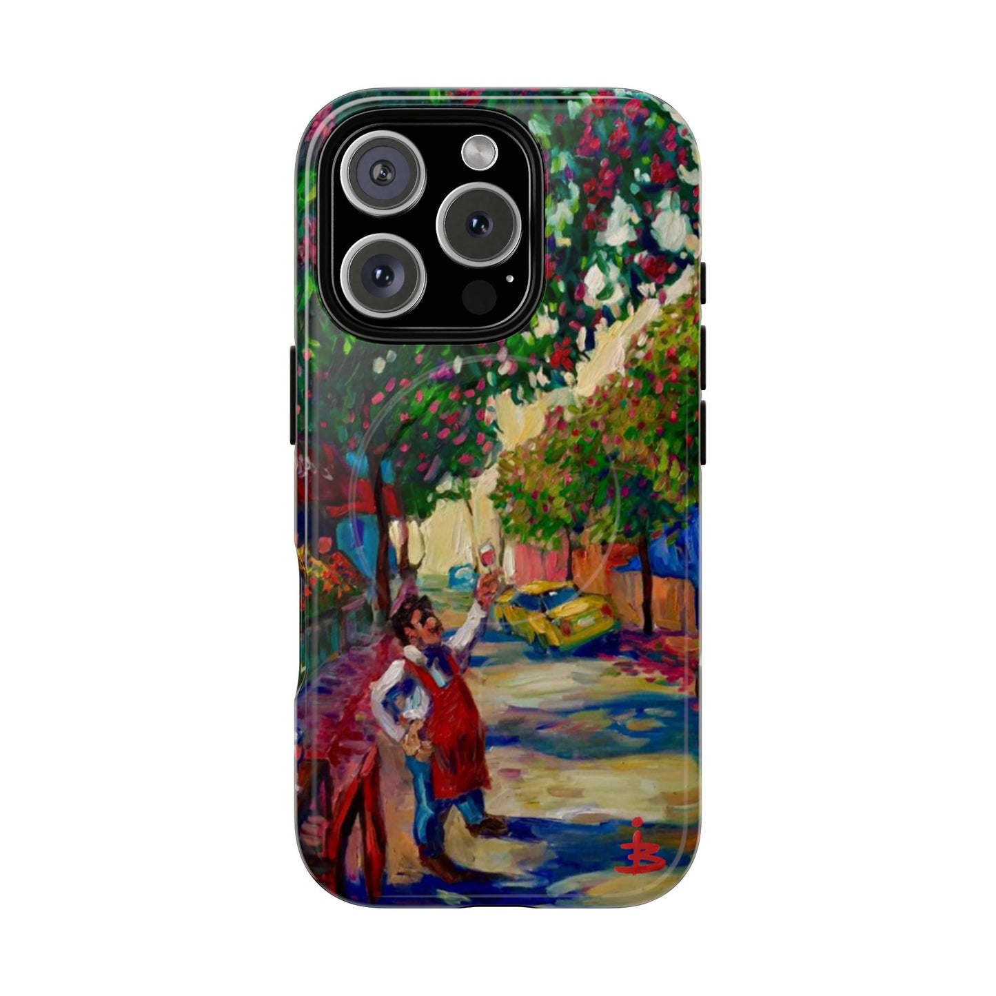 Magnetische Handyhülle – Farbenfrohe impressionistische Straßenszene