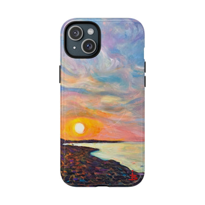 Robuste magnetische Handyhülle „Sunset Shore“ – Schützende, künstlerische Strand-Sonnenuntergangs-Optik